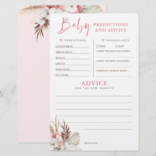 Baby voorspelling en adviesgame (Voorkant / Achterkant)