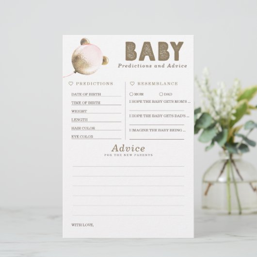 Baby voorspelling en adviesgame (Staand voorkant)