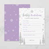 Baby voorspelling Kaart - Winterspelen Baby shower (Voorkant / Achterkant)