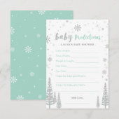 Baby voorspelling Kaart - Winterspelen Baby shower (Voorkant / Achterkant)