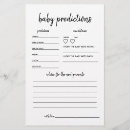 Baby voorspelling minimalistisch Baby shower gamen