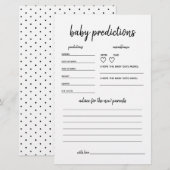 Baby voorspelling minimalistisch Baby shower gamen (Voorkant / Achterkant)