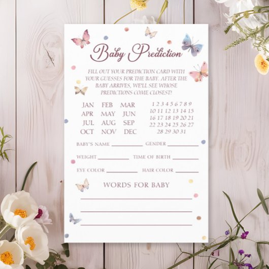 Baby Voorspelling Pastel Butterfly Baby shower Kaa Flyer
