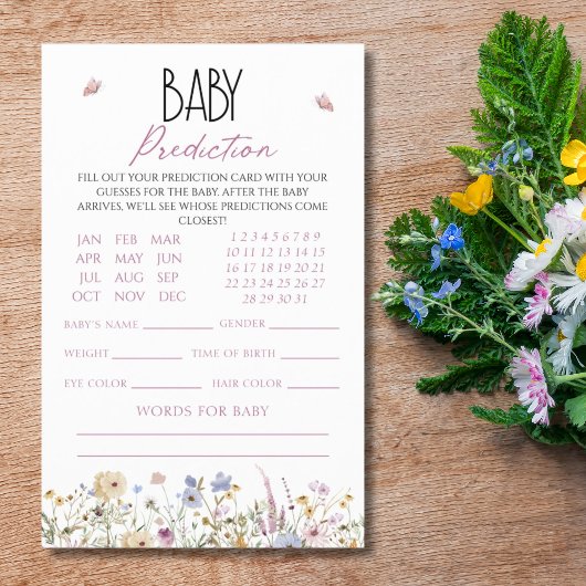 Baby Voorspelling Pastelbloem Baby shower spel Flyer