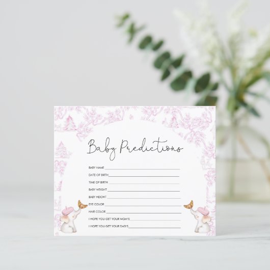 Baby voorspelling roze Baby shower (Staand voorkant)