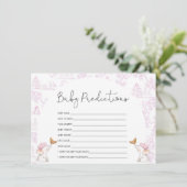 Baby voorspelling roze Baby shower Kaart (Staand voorkant)