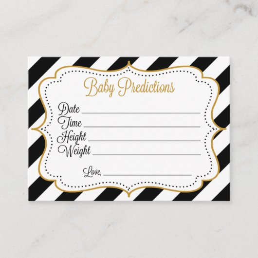 Baby voorspelling van game, hoogte, gewicht, datum informatiekaartje (Voorkant)