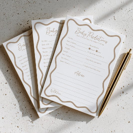 Baby Voorspellingen Advies Baby Shower Spel Beige