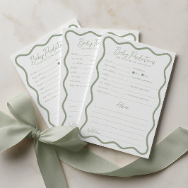Baby Voorspellingen Advies Baby Shower Spel Groen