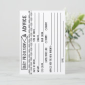 Baby Voorspellingen & Advies Baby shower Spel Kaart (Staand voorkant)