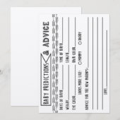 Baby Voorspellingen & Advies Baby shower Spel Kaart (Voorkant / Achterkant)