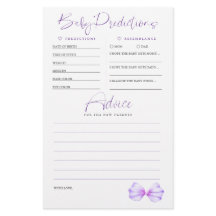 Baby Voorspellingen Advies Paarse Baby shower Spel
