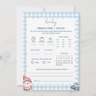 Baby Voorspellingen Advies Winter Baby Shower Kaar Kaart