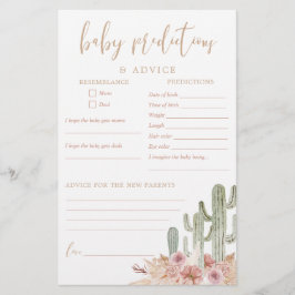 Baby Voorspellingen Advieskaart Cactus Desert Boho