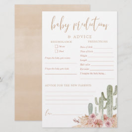Baby Voorspellingen Advieskaart Cactus Desert Boho