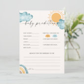 Baby Voorspellingen Baby shower Game Kaart (Staand voorkant)