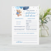 Baby Voorspellingen en advies Baby shower Teddy Be Kaart (Staand voorkant)