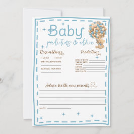 Baby Voorspellingen en Advies Blauwe Teddydbeer Ka Kaart