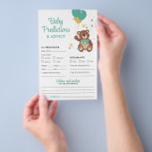 Baby Voorspellingen en Advies Groene Teddy Bear Ga Flyer (Hand)