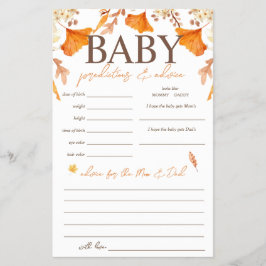Baby Voorspellingen en Advies Herfst Baby shower G Flyer