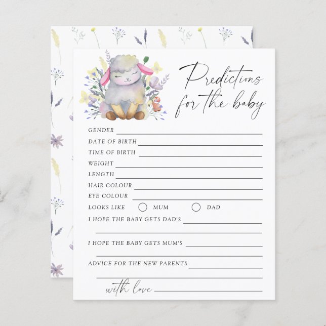 Baby voorspellingen en advies - Lamb (Voorkant / Achterkant)