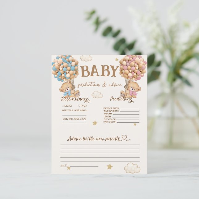 baby voorspellingen en advies spel beer ballonnen (Staand voorkant)