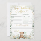 Baby Voorspellingen en advies Teddy Bear Greenery  Kaart (Voorkant)
