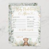 Baby Voorspellingen en advies Teddy Bear Greenery  Kaart (Voorkant / Achterkant)