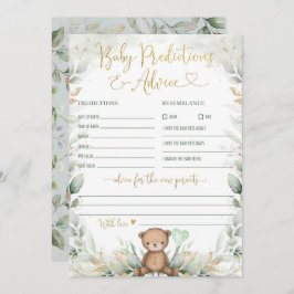 Baby Voorspellingen en advies Teddy Bear Greenery Kaart