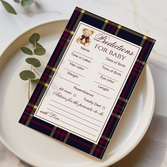 Baby Voorspellingen en Advies Teddy Bear Red plaid (Creator heeft geüpload)