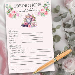 Baby Voorspellingen en Advies Vintage Theepot Bloe<br><div class="desc">Voorspellingen en advies baby shower activiteit - ideaal voor verschillende thema's, waaronder baby is brouwen, roze rozentuin bloemenkleurig en , geïnspireerd door het romantische bridgerton regency tijdperk. Het spelblad is getiteld met "Voorspellingen en Advies" en versierd met waterverf bloemige rozen slinger, sierlijke china theekop en koninklijke theepot. Een vrouwelijk ontwerp...</div>