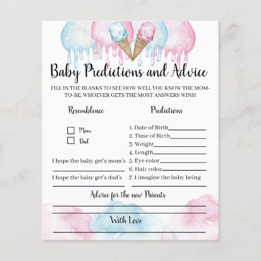 Baby voorspellingen en advies voor een ijsspeeltje (Voorkant)