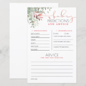 Baby Voorspellingen en advieskaart voor Baby showe (Voorkant / Achterkant)