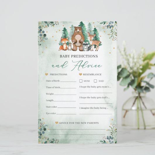 Baby voorspellingen en Baby shower (Staand voorkant)