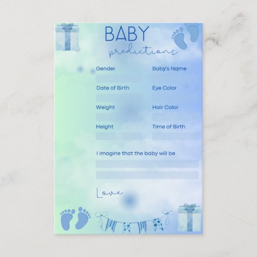 Baby Voorspellingen Informatiekaartje (Voorkant)