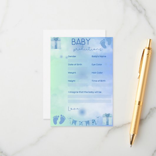 Baby Voorspellingen Informatiekaartje (Voorkant / Achterkant in situ)