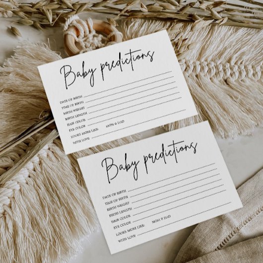 Baby Voorspellingen Kaart | Baby Shower Spellen