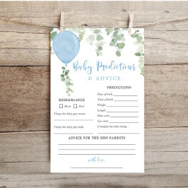 Baby voorspellingen kaart blauwe ballonjongen