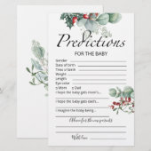 Baby voorspellingen kaart evergreen baby shower (Voorkant / Achterkant)