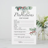 Baby voorspellingen kaart evergreen baby shower (Staand voorkant)