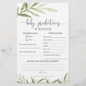 Baby voorspellingen kaart greenery gold (Voorkant)