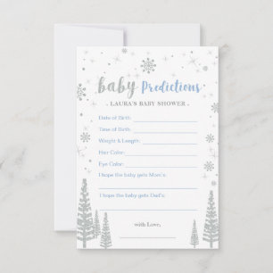 Baby Voorspellingen Kaart - Winter Baby Shower Spe
