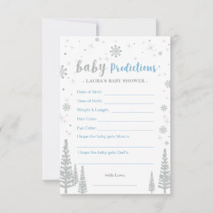 Baby Voorspellingen Kaart - Winter Babyshower Spel