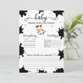 Baby Voorspellingen Koe Thema Kaart (Staand voorkant)