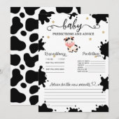 Baby Voorspellingen Koe Thema Kaart (Voorkant / Achterkant)