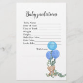 Baby voorspellingen Oh Boy Beer ballon Eucalyptus (Voorkant)