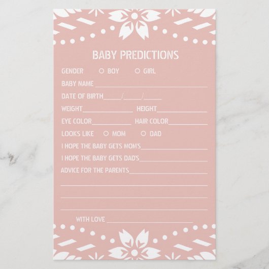 Baby voorspellingen Papel Picado Baby shower spel Flyer (Voorkant)