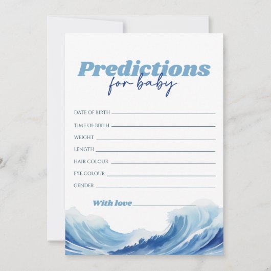 Baby Voorspellingen van Baby showers aan boord voo Kaart (Voorkant)
