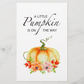 Baby voorspellingskaart pompoenen baby shower (Achterkant)