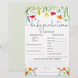 Baby voorspellingskaart voorjaarswildbloemen